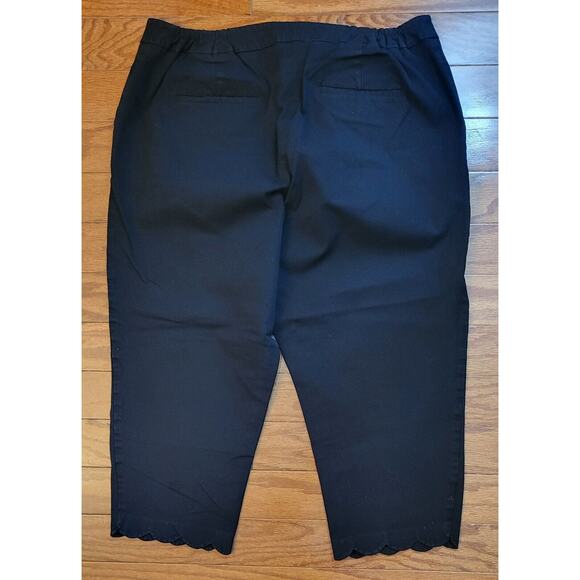 Talbots Slim Crop Curvy Women's 16W Black Flat Front Capri Pants - Picture 2 of 16